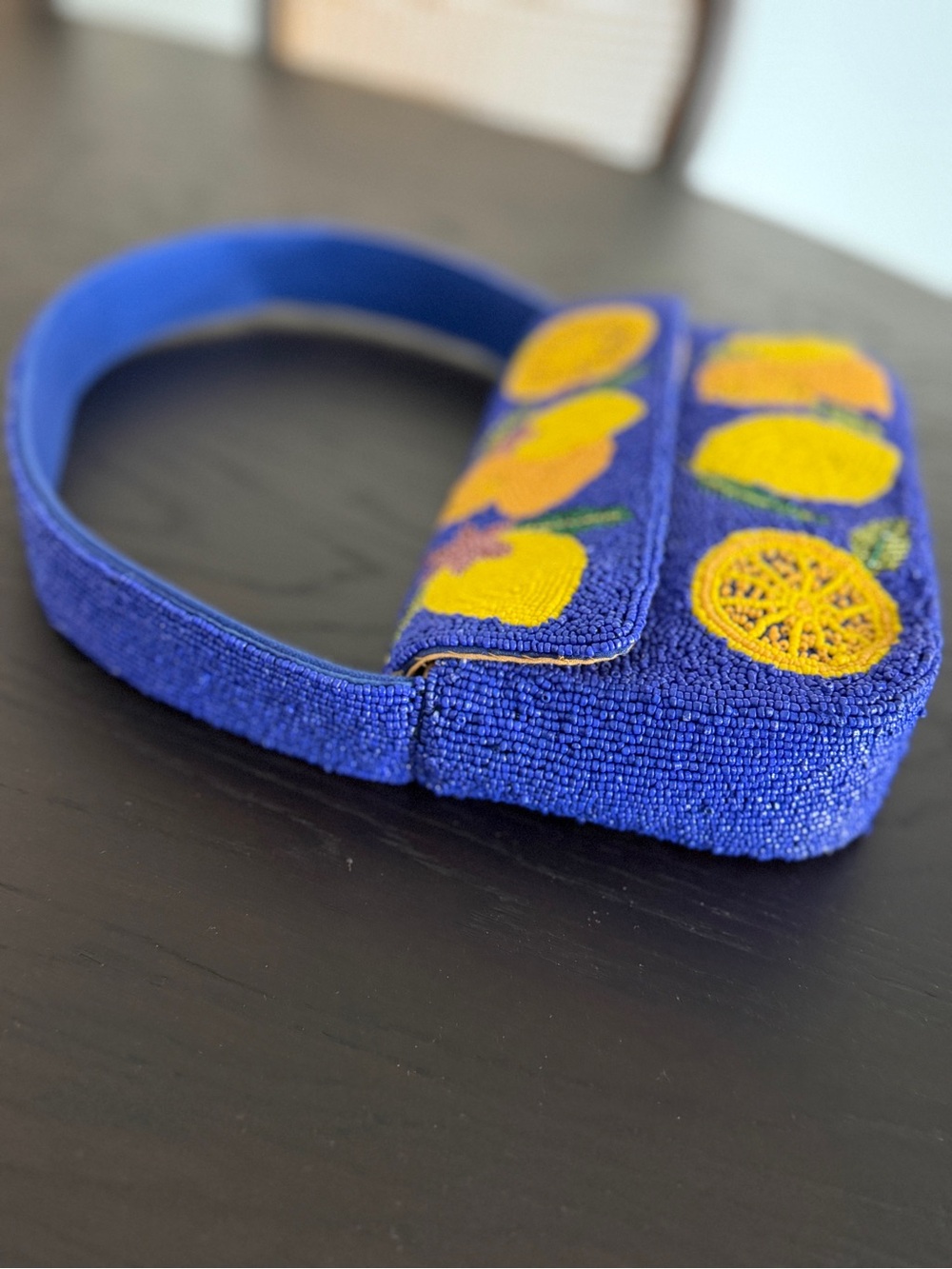 Beaded Lemon Shoulder Bag - Blue & Yellow - Picture 8 of 8